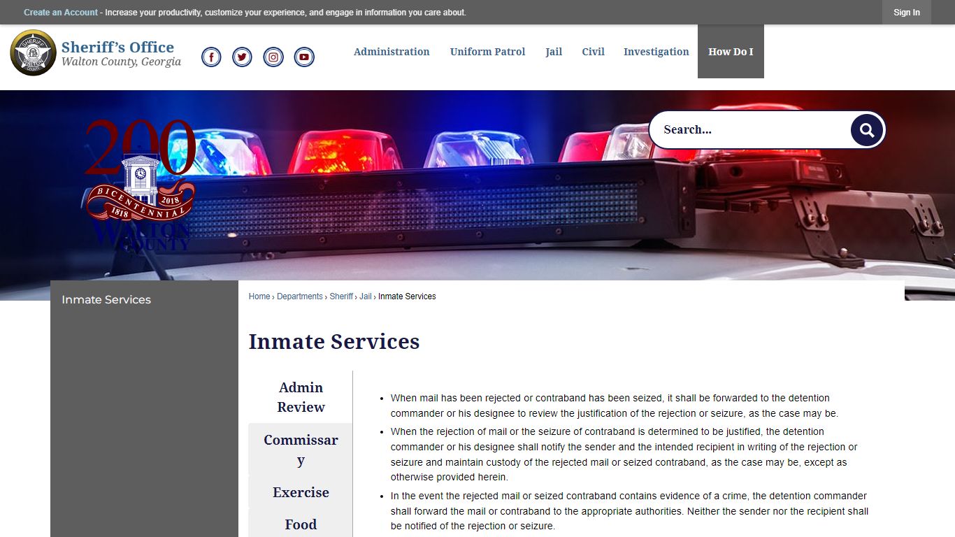 Inmate Services | Walton County, GA