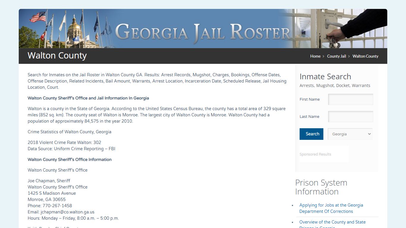 Walton County | Georgia Jail Inmate Search