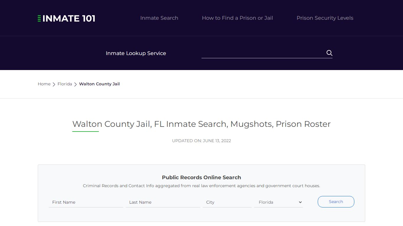 Walton County Jail, FL Inmate Search, Mugshots, Prison ...
